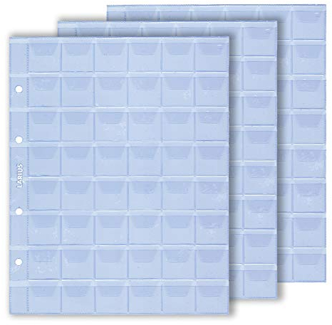 Larius Münzhüllen Münzblätter, Optima - Format, für Gedenkmünzen, für 12 bis 70 Münzen nach Wahl (10 Stück, 48 Fächer)