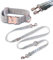Jack & Russell Tweed Set Dog Lead 2.0 m + Collar with Rose Gold Carabiner - Elegant Multiple Adjustable (S/M, Mottled Grey)