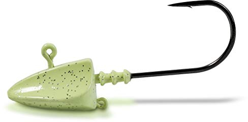Rhino Premium Jig Force Angelhaken mit Jigköpfen Meeres Angeln Angel Zubehör für Gummifische, Glow, 10/0
