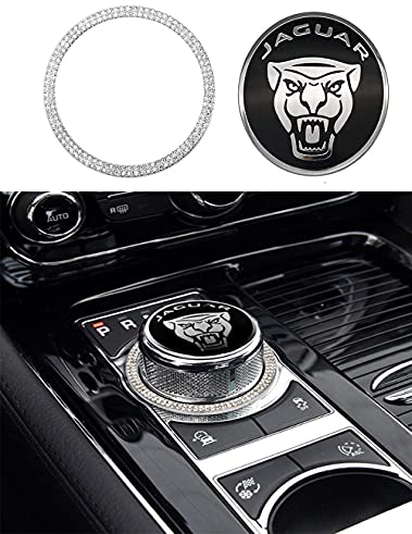 Verkleidung für Schaltknauf-Abdeckung, Dekoration, Aufkleber für JaguarXF XE XJL XJ F-PACE XFL XJ, mit goldenem glitzerndem Mauerwerk, Jaguar Bling Zubehör (schwarz)