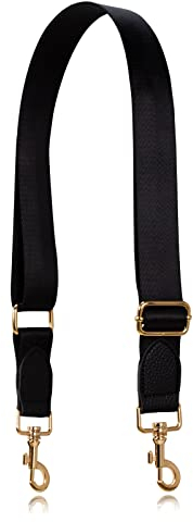Allzedream Taschengurt Crossbody Bag Damen Breiter Gurt Zum Wechseln Einstellbar Umhängetasche (Schwarz Gold Leder)