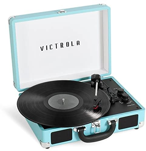 Victrola VSC-400SB-TQ-SDF Journey+ - Tocadiscos portátil con Doble Bluetooth (Turquesa)