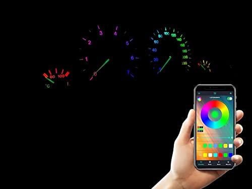 letronix RGB LED B8,5d Instrumentenbeleuchtung Tachobeleuchtung Cockpitbeleuchtung B8.5D Set mit App Steuerung (6er Set)