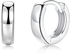Creolen Silber 925, Klein Ohrringe Silber 925 Creolen (10mm) Leichte Creolen Huggie Ohrringe Silber Schmuck für Damen Herren Mädchen Breite 3mm