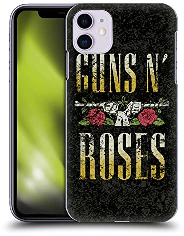 Head Case Designs sous Licence Officielle Guns N' Roses Pistol Logo De Text Art Clé Coque Dure pour l'arrière Compatible avec Apple iPhone 11