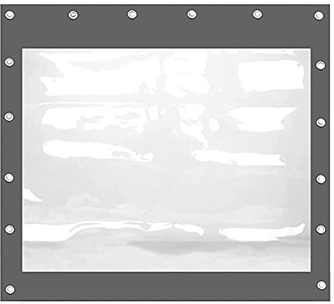 LIJINBO PVC Tarp Curtain Panel, See Through Curtain, Patio Side Windshield, 100% All Weather Protection With Rustproof Grommets & Hook For Porch, Gazebo, Garage (Color : Clear, Size : 2.3x2.2m)