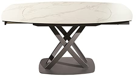 Riess Ambiente Ausziehbarer Design Esstisch Inception 130-190cm Marmor weiß Keramik