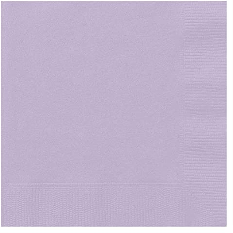 Trimming Shop Disposable Lavender Paper Napkins 2 Ply, 6.5 x 6.5 Solid Luncheon Napkins 20pcs, Disposable Serviettes, Tableware for Indoor, Outdoor Dining, Birthday, Wedding, BBQ, Garden Party