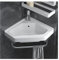 Lavabo in Ceramica Ad Angolo Bianco, Lavabo a Parete, Lavabo da Bagno con Rubinetto Combinato E Appendiabiti a Torre, Mini Lavabo in Ceramica Bianca con Troppopieno