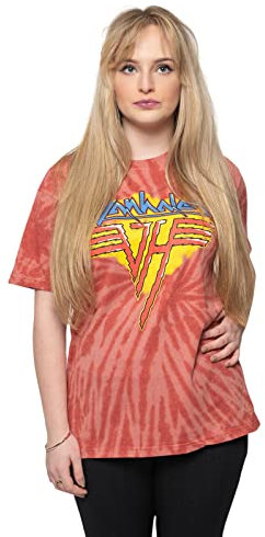 Van Halen Unisex Jagged Logo Wash T-Shirt Red XXL