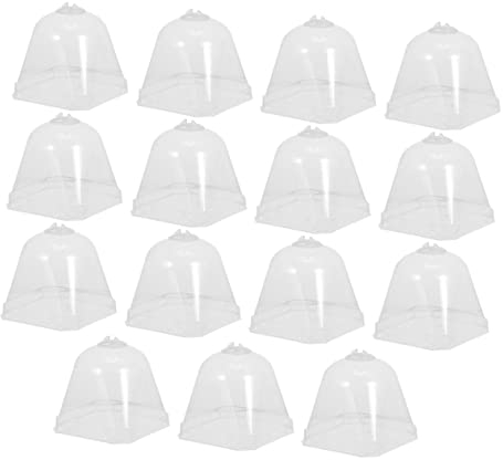 OFFSCH 15pcs Clear Transparent Plastic Humidity Garden Cloches Dome Covers for Outdoor Use Protection Against Snow Frost Snails Birds