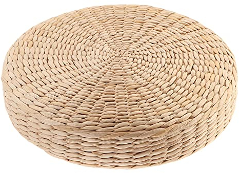 Fonowx Redondo Tejido Paja Tatami Floor Puf Meditation Sea, Los 40x40cm