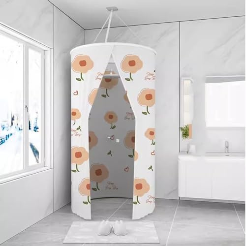 Badezimmer Runden Dusche Vorhang Modern Waschbar Badezimmer Dusche Vorhänge Polyester Textil-wasserdicht Sofortig Toilette Für Strand Camping(Size:80x200cm/31.5x78.7in,Color:C)