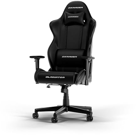DXRacer GLADIATOR L Schwarz PVC Leder das Orginal Gaming Stuhl