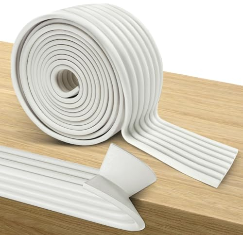 RANJIM Kantenschutz Baby Selbstklebend, Eckenschutz Baby, 2M Kantenschutz Baby Schaumstoff, Kinder Tischkantenschutz für Tischschränke Klebebänder Schubladen Glastisch Möbelkantenschutz, Weiß