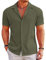 COOFANDY Camisas Hombre Manga Corta Regular Fit Camisas Verano Camisa Casual Hawaiana Camisa Playa Verde Oliva XXL