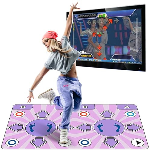 Tanzmatte für Kinder und Erwachsene, Doppel Tanzmatte für TV, Plug and Play Tanzmatte, 100 Musik und 168 Spielen, Rutschfeste Tanzmatte für Erwachsene Kinder, Tanzmatte Kinder Spielzeug Geschenke