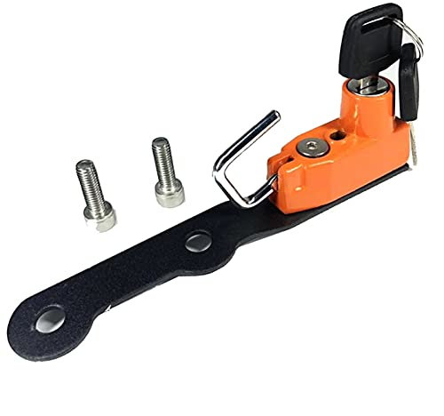 ZIAYI MT10 Motorradhelm Schlosshalterung Haken Seite Anti-Diebstahl-Sicherheitslegierung Mit 2 Schlüsseln Für Y&amaha MT-10 FZ-10 2016 2017 2018 (Color : Orange)