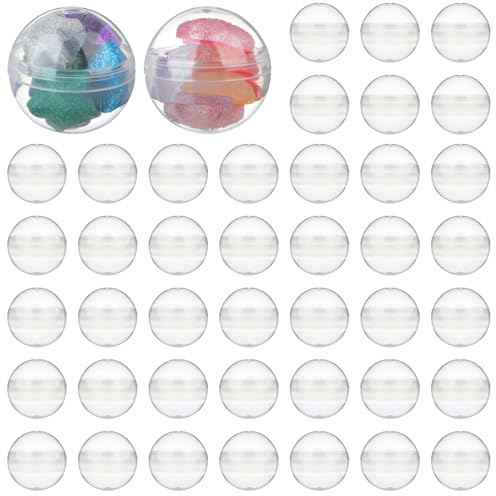 Garneck 100 Stück transparente Füllbälle 2,8 cm, befüllbare Kunststoffkugeln mit Schnappverschluss, Leere Mini Kugeln für Kinderklauenmaschinen, DIY Basteln, Partygeschenke, Dekoration und kleine