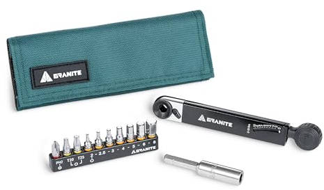 Granite Rocknroll TQ Drehmoment-Ratschen-Fahrradwerkzeug-Set, Fahrrad-Multifunktionswerkzeug-Set mit 10 Werkzeugbits und Verlängerungsstange (Grün)