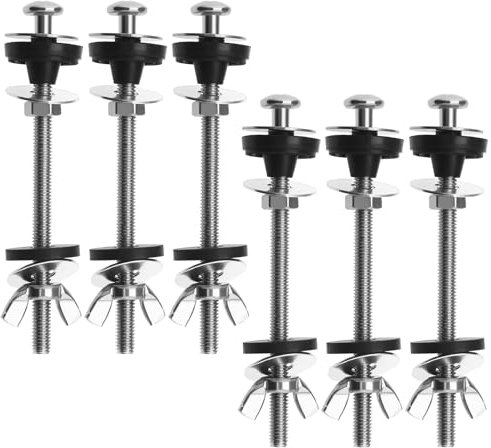 EMSea Kit de réparation de boulons de réservoir de toilette 6 pièces – Acier inoxydable et caoutchouc – M6 x 100 mm – Réparation de toilettes