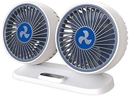 SANWAN Ventilateur de refroidissement de voiture à double tête, ventilateur d'air de refroidissement de voiture portable, interface USB universelle ventilateur électrique12v 24v, pour SUV RV camion