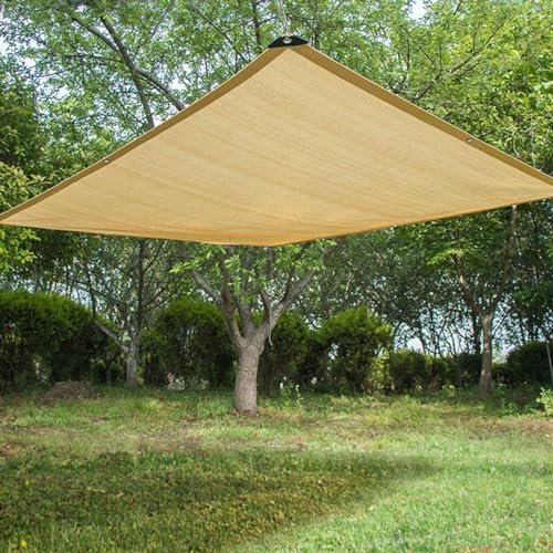 YQOLG87 Schattierungsnetz mit Ösen,Beige Schattentuch,Atmungsaktives Markise für Zuhause,Sonnensegel für Pergola,Für Pergola oder Carport/Terrasse/Garten/Gewächshaus,6x7m(20 * 23ft)-Beige
