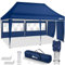 tillvex Pavillon 3x6m wasserdicht | Pop-Up Faltpavillon höhenverstellbar | Gartenzelt UV Schutz 50+ | Partyzelt mit Tasche für Garten (Blau - mit 3 Seitenteilen)