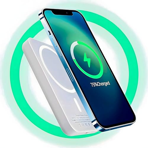 PULSE® Power Bank 10000mAh, PD 22.5W - Magnetische Induktive Powerbank für iPhone - Wireless Charging - Schlankes Design - Perfekt für Unterwegs - iPhone Schön und Kabellos Aufladen