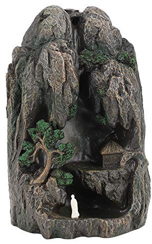 Wasserfall-Räuchergefäß, Brunnen, Rauch-Räucherstäbchenhalter, Aromatcherapy-Ornament für Zuhause mit 10 Kegeln
