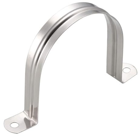 TA-VIGOR 4Pcs Rigid Pipe Straps, 80mm 2 Holes Stainless Steel Tension Tube Clip Clamp, Heavy Duty Conduit Clamps for Pipe Tube Wire Fixing, Laying Plumbing, Electricity, Exhaust