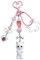 Zernblend Porte-clés mignon - Porte-clés chat flou avec perles de qualité, esthétique et tendance (rose), Rose, L