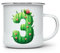 MAXIKIWI Langlebige Emaille-Kaffee- oder Tee-Camping-Tasse für drinnen und draußen, Kaktus-Alphabet, 350 ml
