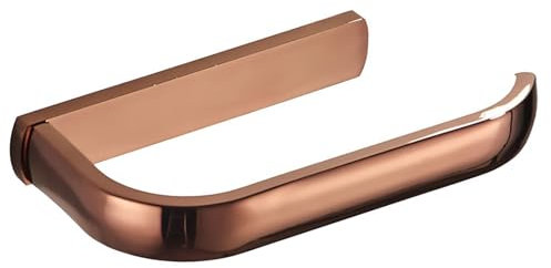 Porte Papier Toilette, 19cm Support Papier Toilette Mural Laiton Porte Rouleau Papier Toilette, pour Salle de Bains et Cuisine, Installer avec des vis(Rose Gold)