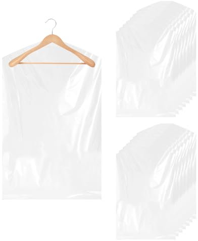 15 Pièces Housses de Protection en Plastique pour Vêtements,Housses de Vêtements Transparents,Vêtements suspendus Housses à vêtements anti-poussière,pour Blazers,Robes,Chemises,Manteaux(60 * 100cm)