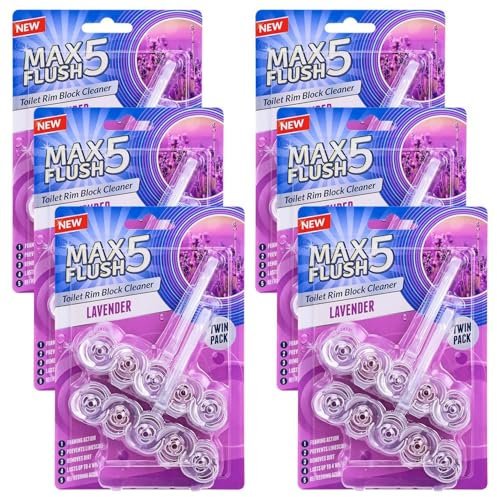 Toilet Rim Block Cleaner Twin Pack | Anti-Limescale, Foaming Action, Dirt Protection, Tropical Blossom Scent | Lasts Up to 4 Weeks