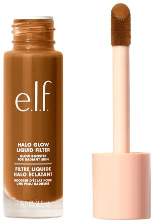 e.l.f. Halo Glow Liquid Filter, Teint-Booster für einen strahlenden Weichzeichner-Effekt, mit Hyaluronsäure, vegan und tierversuchsfrei, 6.5 Deep