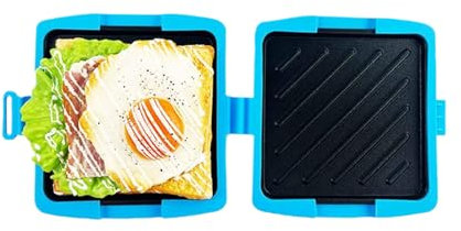 Sandwichera Para Microondas,Hacedor de Sándwiches de Queso a la Parrilla | Plancha Para Sándwich Con Placas Antiadherentes Para Bocadillos Estudiantes Casa Oficina Queso Fundido