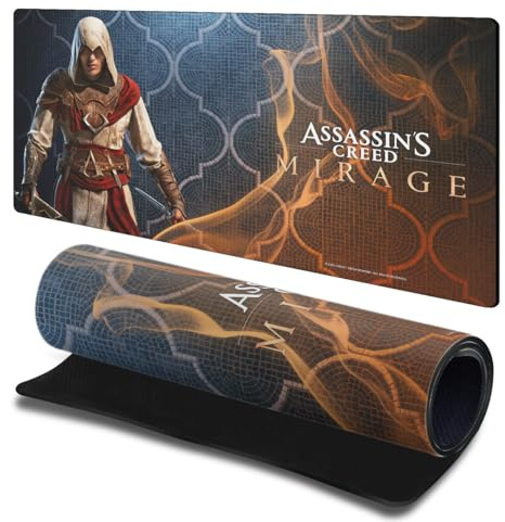 Head Case Designs Offizielle Assassin's Creed Roshan Mirage Grafiken 23.62 x 11.81 x 0.12 inches (600 x 300 mm) - L Gaming-Schreibtisch PC-Tastatur Mauspad