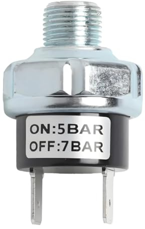 LKRXW Interruttore di Controllo Pressione Pompa Aria 5-7 Bar Pressostato | Valvola di Controllo Compressore d'aria 1/4-19 BSPT Pressostati Compressori Dell'interruttore Automatico
