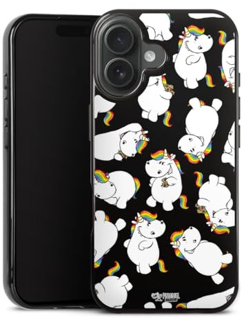 Silikon Hülle kompatibel mit Apple iPhone 17 Case schwarz Handyhülle Pummeleinhorn Pummel & Friends Einhorn