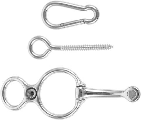 SOPOTUTU Edelstahl Pferde Tie Ring Robust Langlebig für Zaumzeug Pferdeausrüstung Sicherer Halt Pferdebox Stall Zubehör Schnell Montierbar