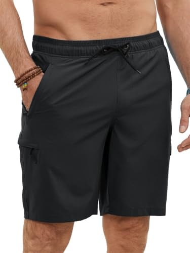 YloveM Badbyxor herr 2 i 1 innerbyxor, nätfoder, snabbtorkande boardshorts, herr med dragsko, ventilerande badshorts med dragkedja, vattenavvisande simbyxor, elastiska