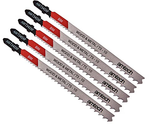 Am-Tech M1616 5pc Lot de lame de scie sauteuse en métal et bois (Amt345 X F), couleurs assorties