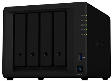 Synology Unidad NAS de Escritorio DS418 de 32 TB (4 x 8TB WD Red) de 4 bahías