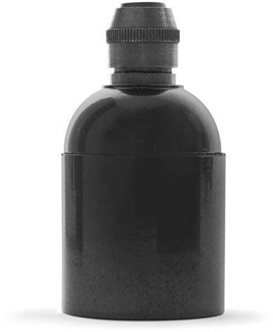 Premium Bakelit Fassung E27, Retro Lampenfassung schwarz mit Klemmnippel aus Messing: Bronze Antik, Glattmantel