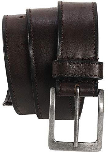 Harrys-Collection HC Damen Herren Safe Gürtel mit langem Reißverschluss Büffelleder, Bundweite:Bundweite 115 = Gesamtlänge 129, Farben:dunkelbraun