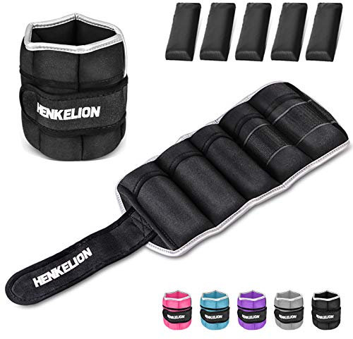Henkelion (1 Paar) Adjustable Ankle Gewichte für, 4kg 6kg 10lbs (Jeder 2kg 3kg 5Lbs) Wrist Weights / Knöchel Gewichte Sets Paar 6kg (jeweils 3kg) jeweils 3kg (pair 6kg)
