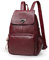 NICOLE & DORIS Damen Lederrucksack Lässiger Damenrucksack für Damen Rucksackbeutel für Damen Weinrot