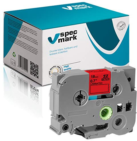 specmark Schriftband TZe-441 18mm x 8m Schwarz auf Rot Band kompatibel mit Drucker Brother PT P-touch AZe-441 EZe-441 TZ-441 TZ2-441